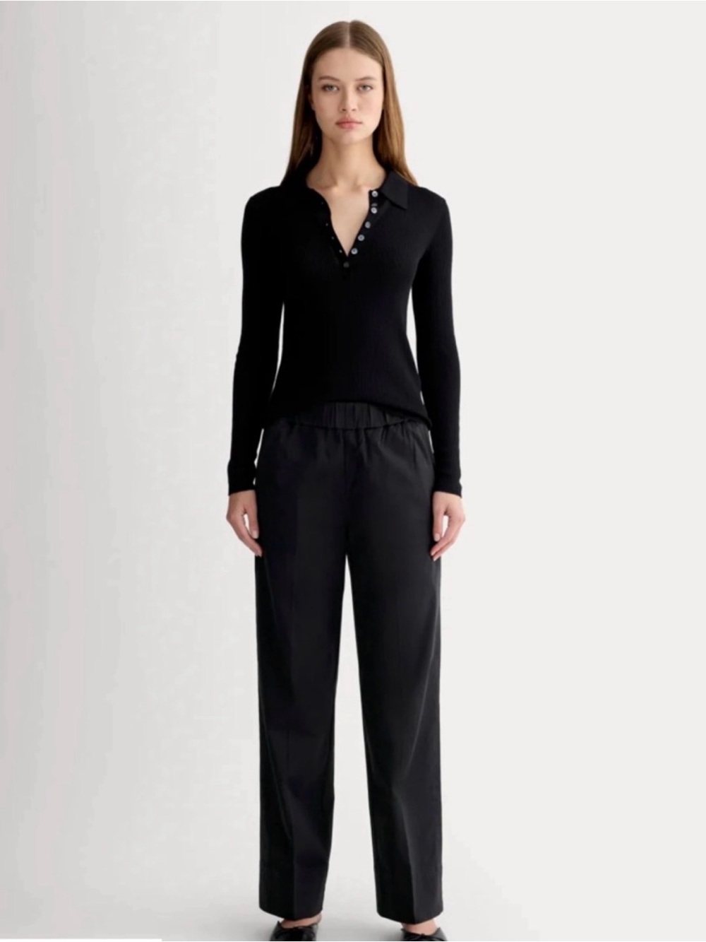 Two pairs- Everlane The Easy Pant Women's Black Straight Leg
